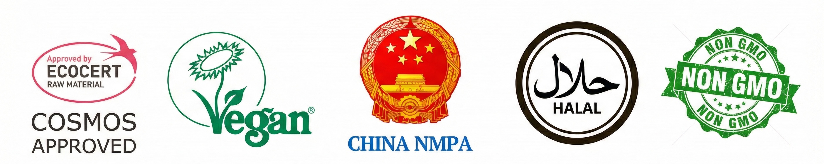 Certifikace: COSMOS, Vegan, CHINA NMPA, HALAL, NON GMO