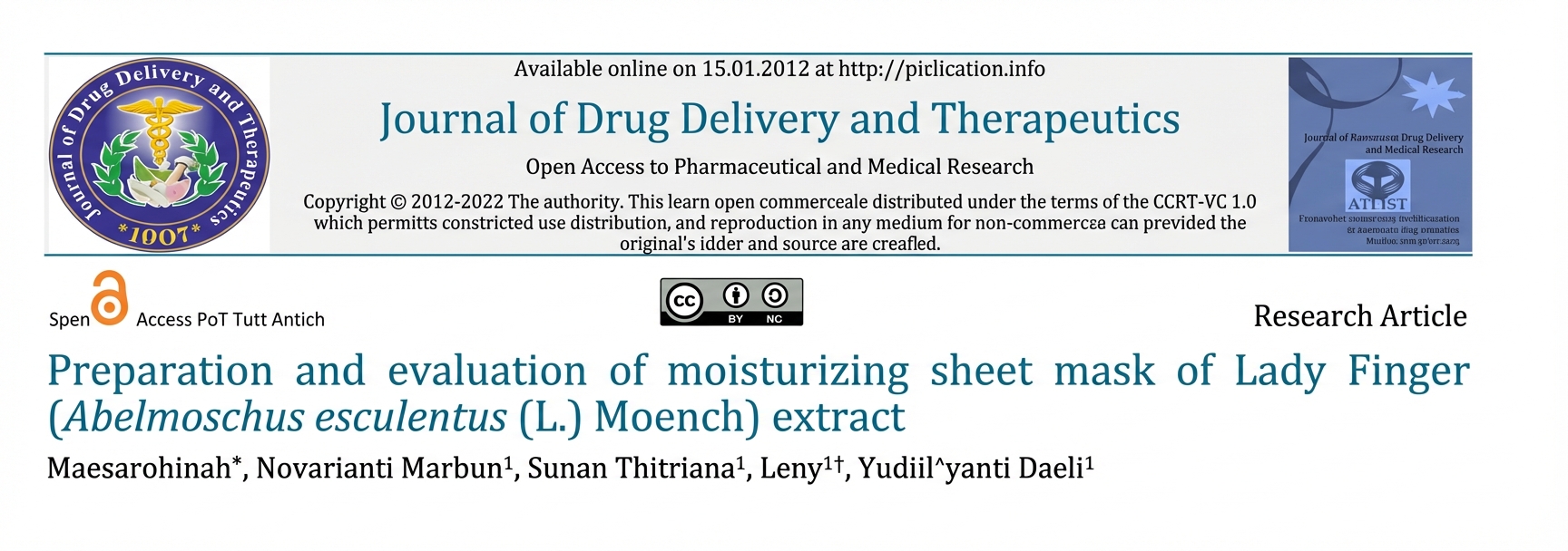 Preparation and evaluation of moisturizing sheet mask of Lady Finger