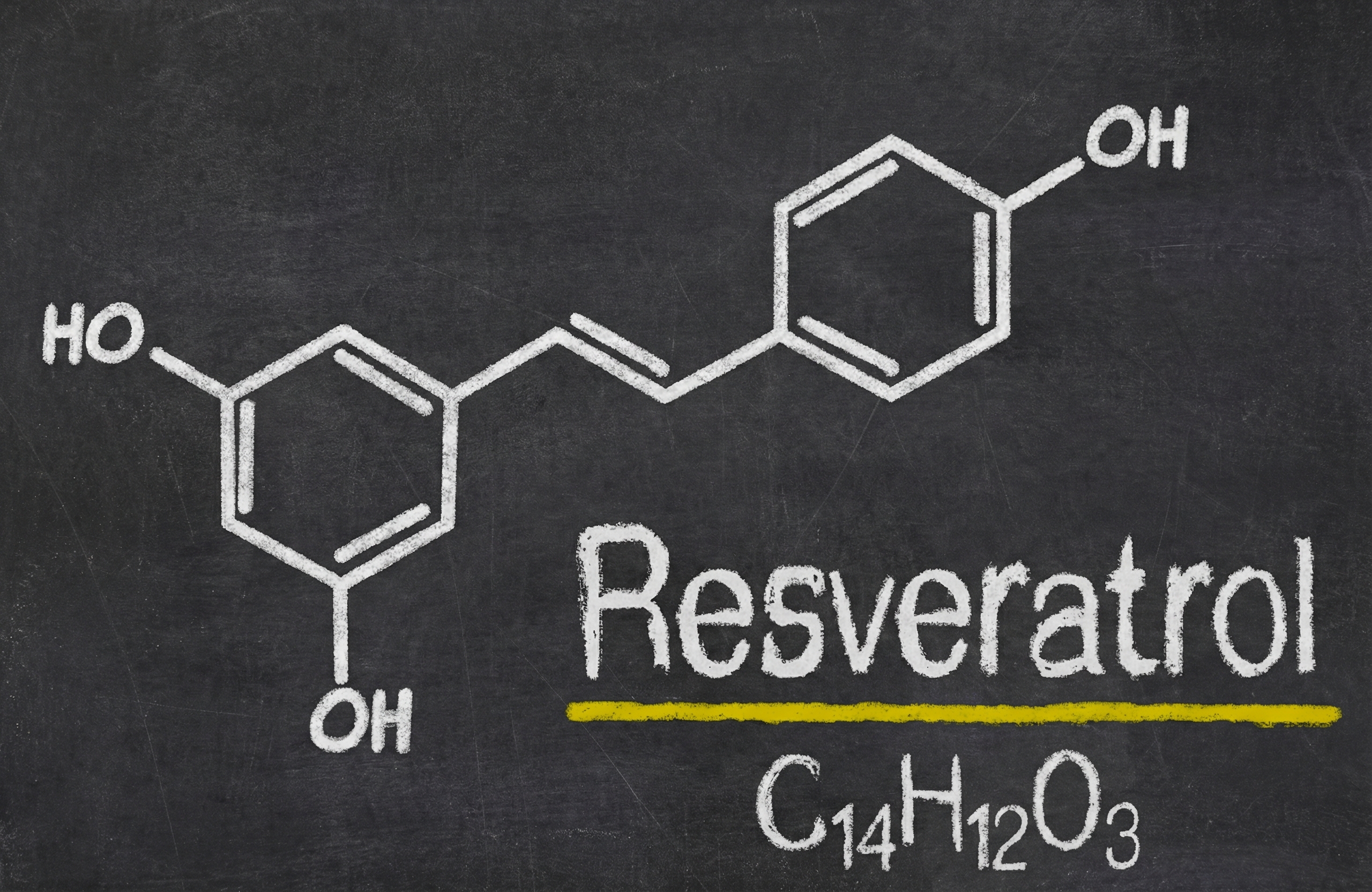 Resveratrol - chemická struktura C14H12O3