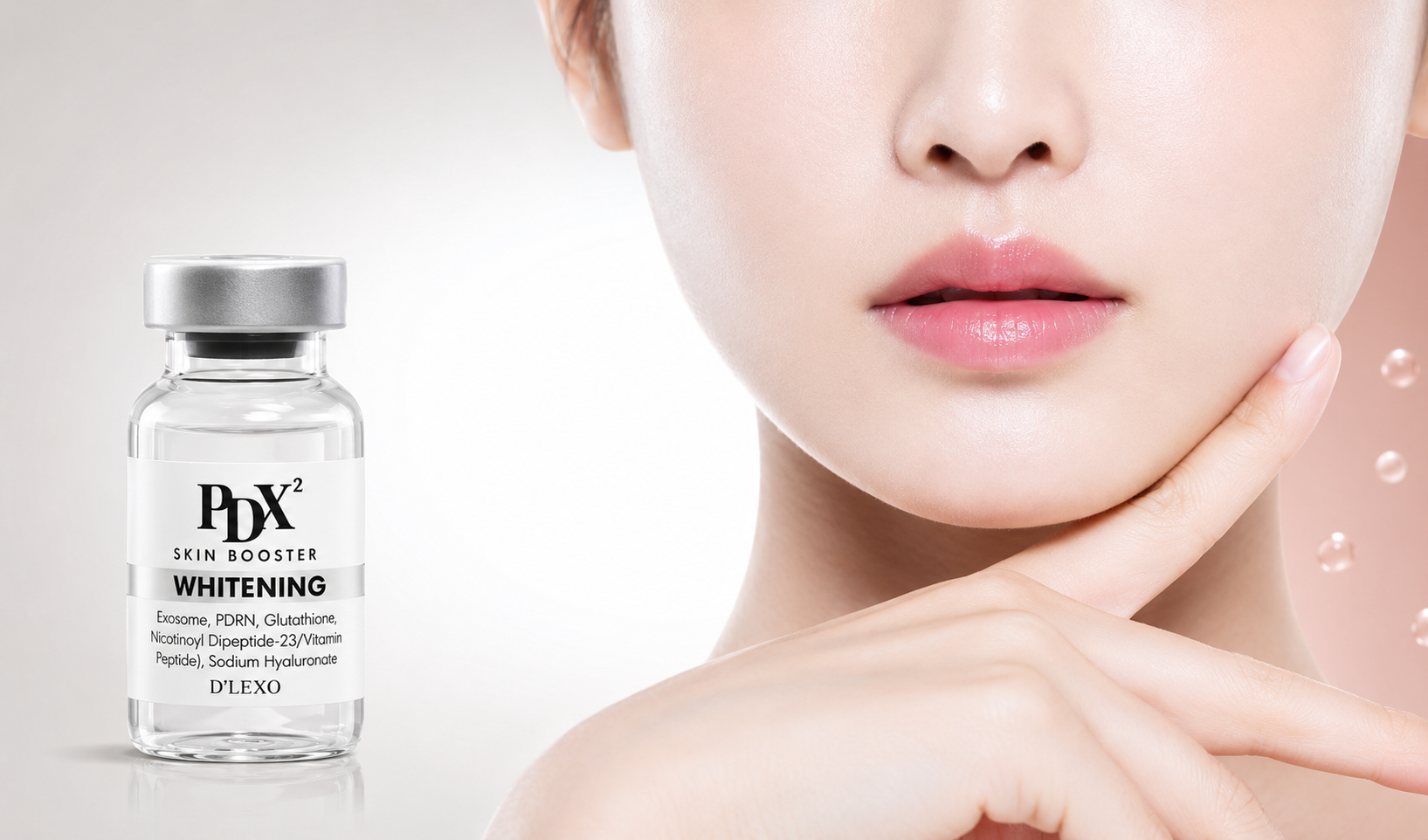 Obličej s ampulí PDX² Skin Booster Whitening