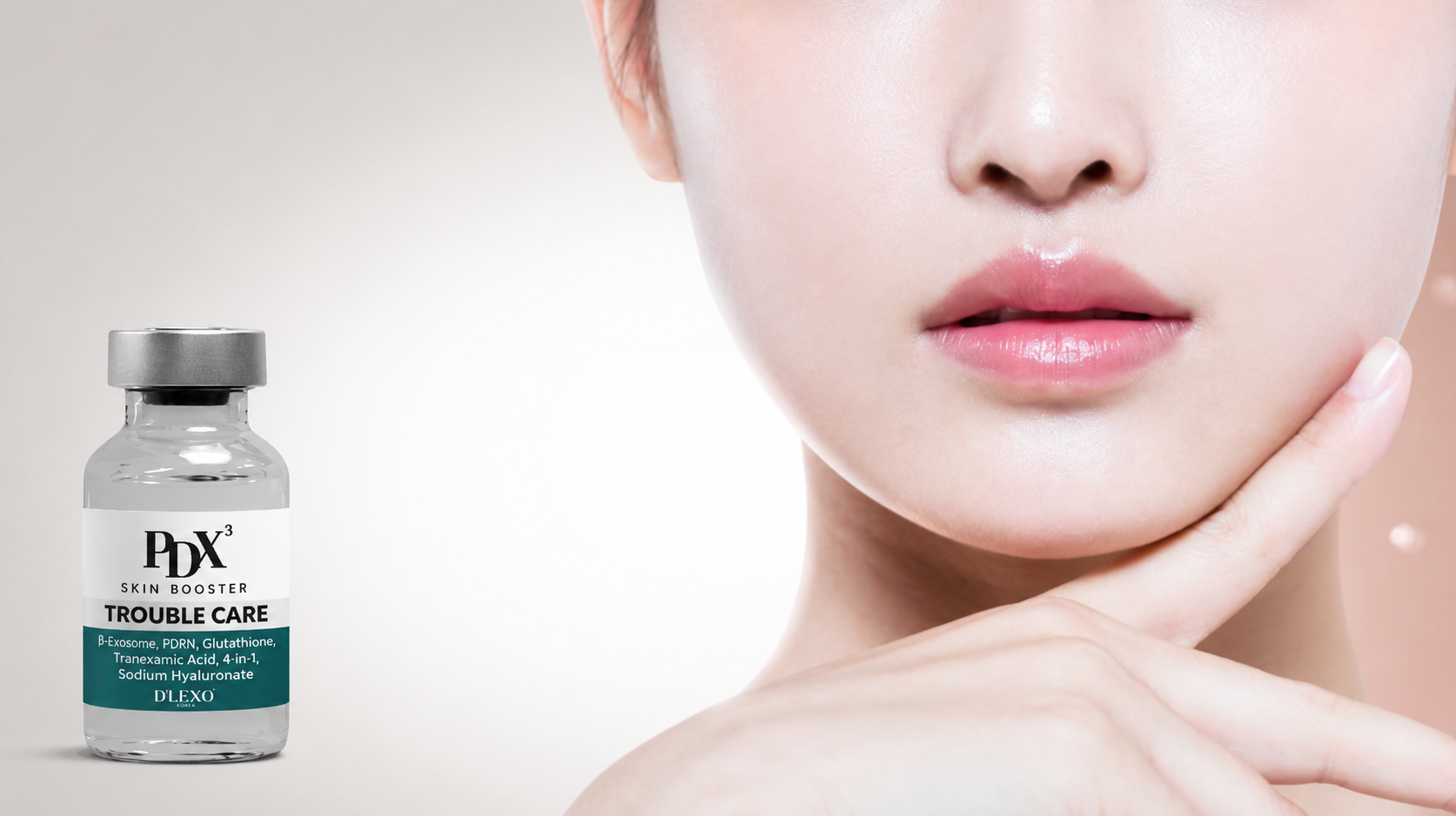 Obličej s ampulí PDX³ Skin Booster Trouble Care