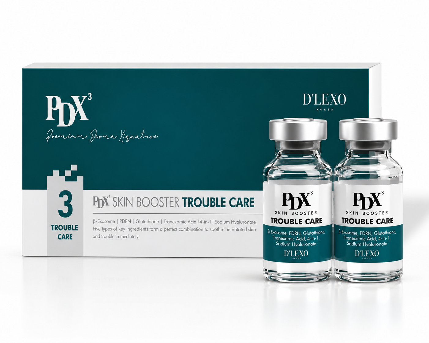PDX³ Skin Booster Trouble Care – krabička + ampule