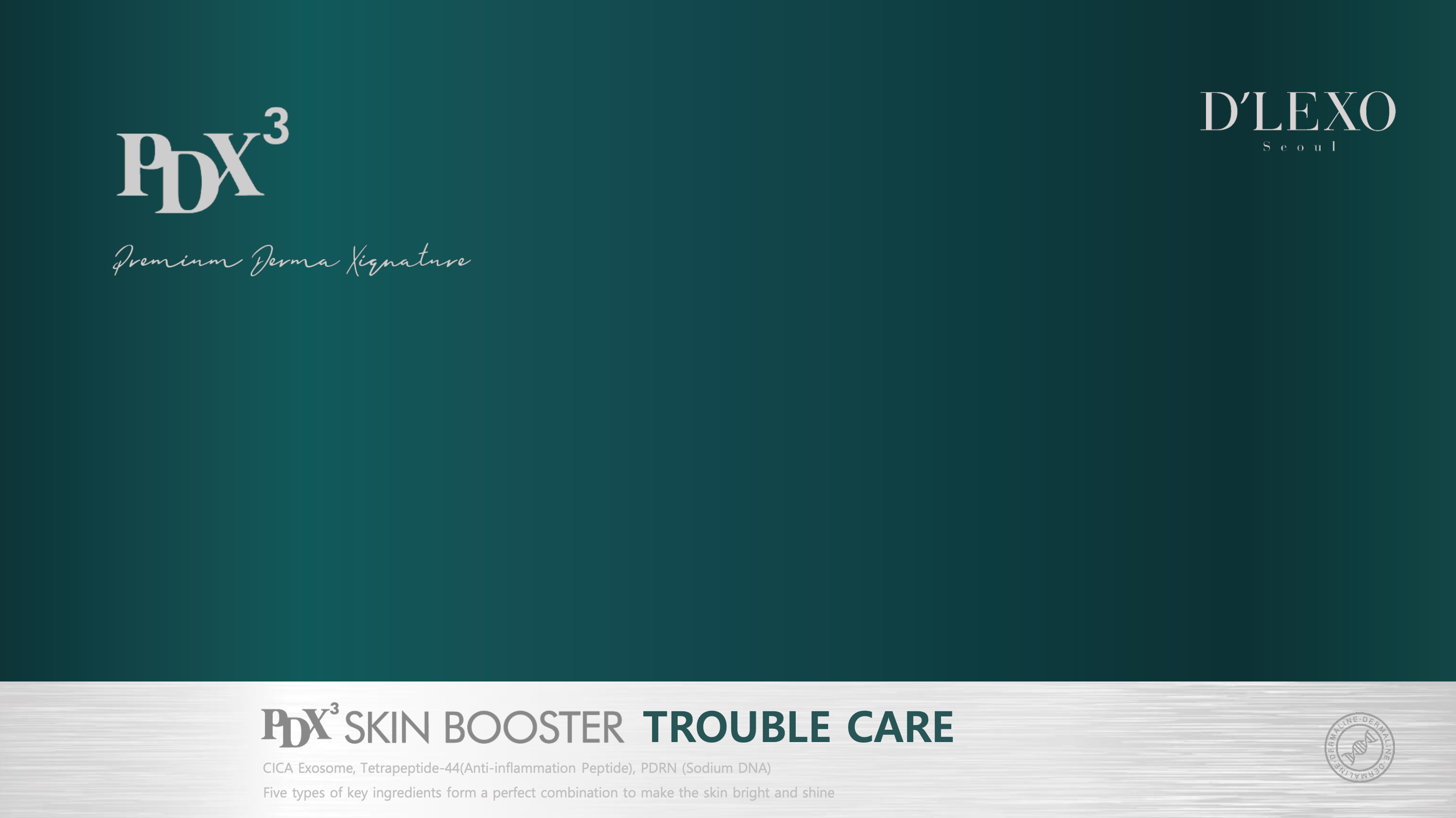 PDX³ Skin Booster Trouble Care – titulní slide