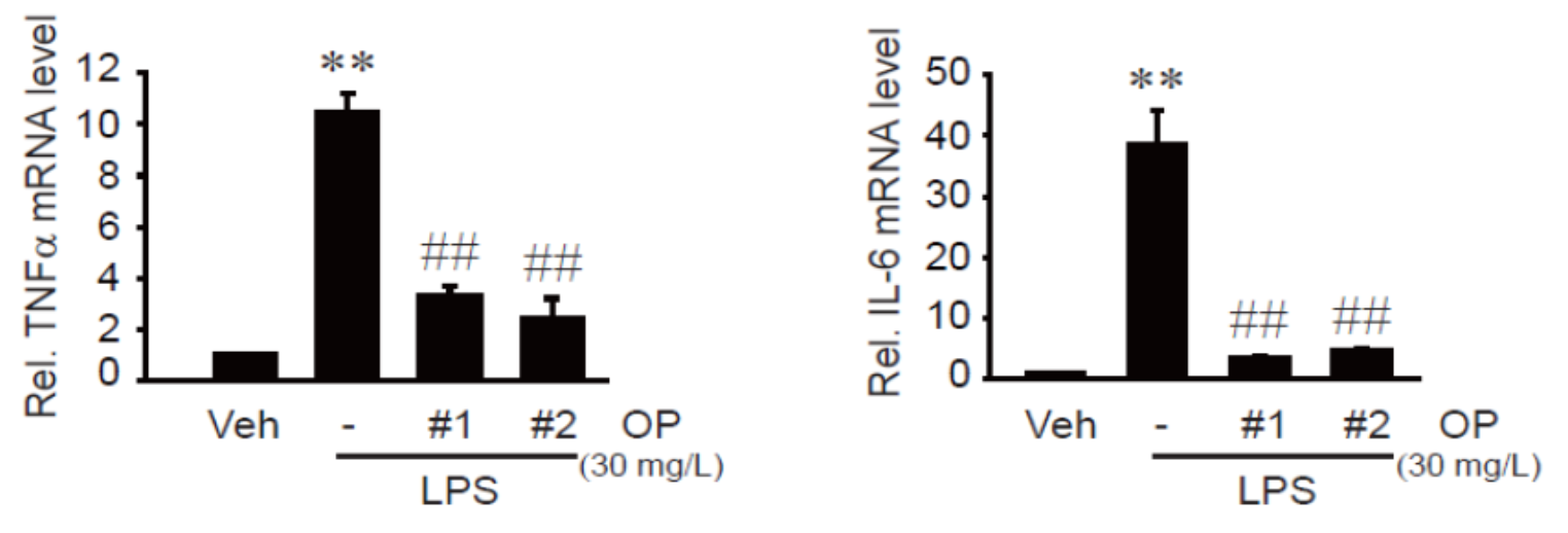 Tetrapeptide Complex – TNFα a IL-6 mRNA grafy