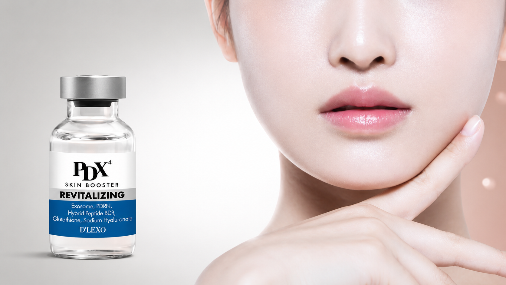 Obličej s ampulí PDX⁴ Skin Booster Revitalizing