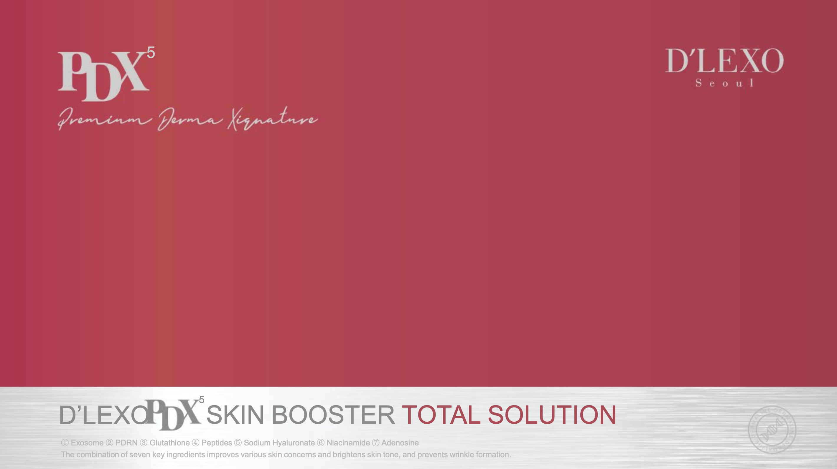 PDX⁵ Skin Booster Total Solution – titulní slide